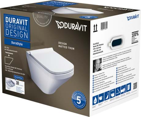 DURAVIT WC-Set wandhängend 455109 Design by Matteo Thun & Antonio Rodriguez #45510900A11 - © Farbe 00, Kartonabmessungen: 401x430x565 mm 373 x 540 mm