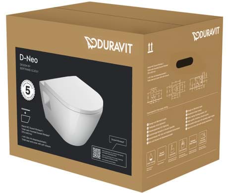 DURAVIT WC-Set wandhängend 457809 Design by Bertrand Lejoly #45780900A1 - © Farbe 00, WC-Sitz, 0021690000, Sitzgarnitur abnehmbar, Absenkautomatik, Absenkautomatik, Kartonabmessungen: 396x450x560 mm 370 x 540 mm