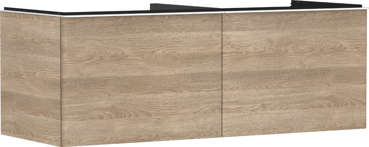 HANSGROHE Xelu Q Waschtischunterschrank Eiche Natur 1360/550 mit 2 Schubkästen für Konsole #54068700 - Eiche Natur