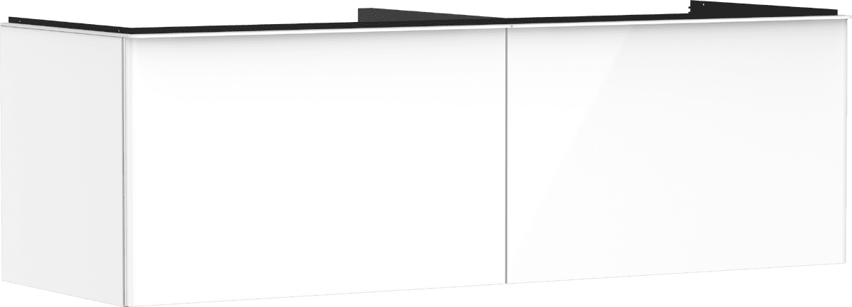 HANSGROHE Xelu Q Waschtischunterschrank Weiß Hochglanz 1560/550 mit 2 Schubkästen für Konsole #54070700 - Weiß Hochglanz
