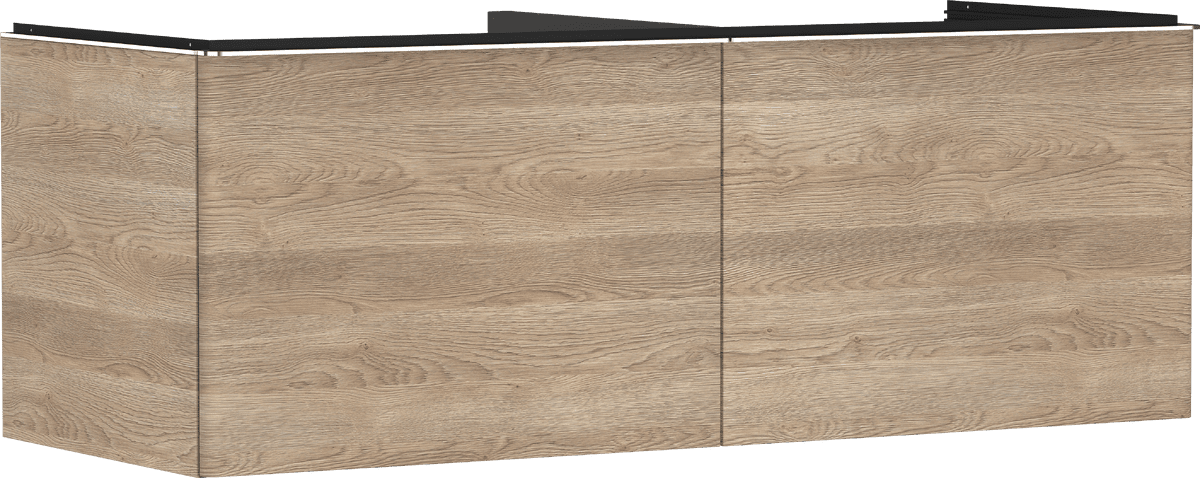 HANSGROHE Xelu Q Waschtischunterschrank Eiche Natur 1360/550 mit 2 Schubkästen für Konsole #54068000 - Eiche Natur