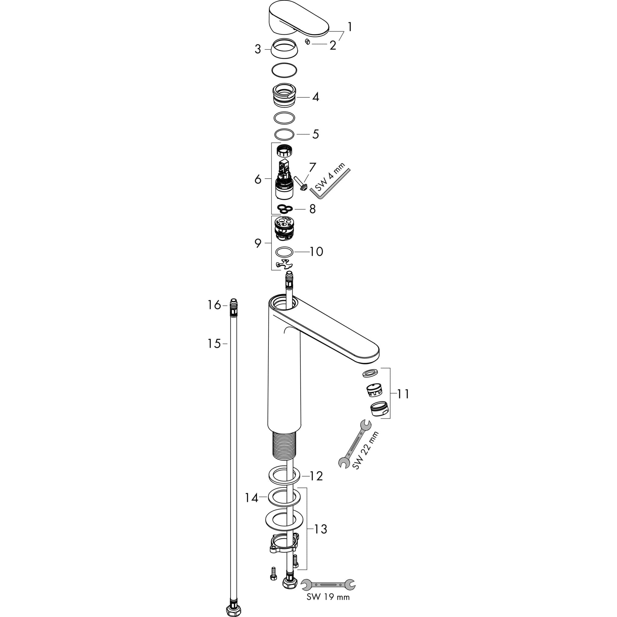 HANSGROHE Vernis Blend Einhebel-Waschtischmischer 190 CoolStart mit Push-Open Ablaufgarnitur #71538000 - Chrom