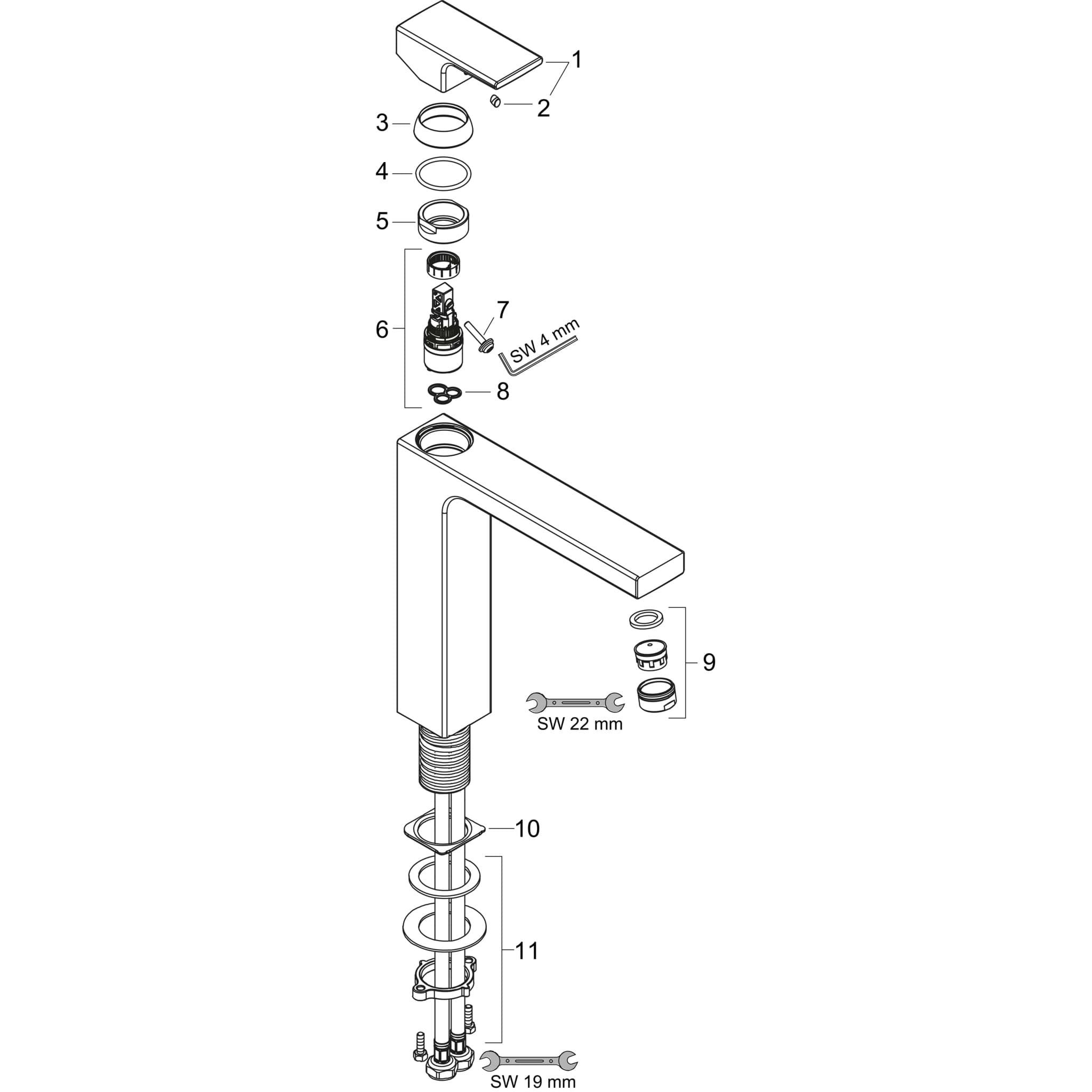 HANSGROHE Vernis Shape Einhebel-Waschtischmischer 190 CoolStart mit isolierter Wasserführung und Push-Open Ablaufgarnitur #71537000 - Chrom