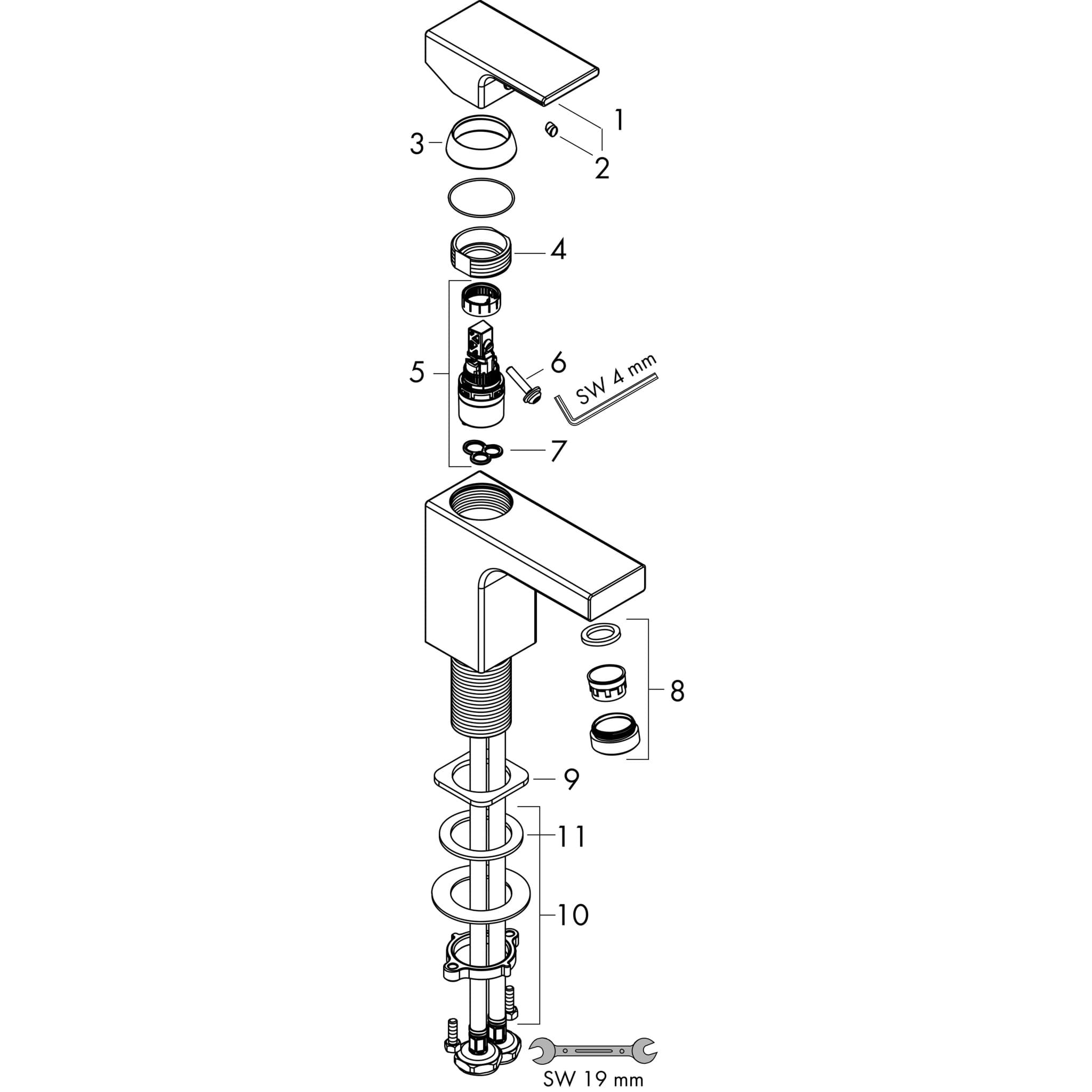 HANSGROHE Vernis Shape Einhebel-Waschtischmischer 70 CoolStart mit Push-Open Ablaufgarnitur #71532670 - Mattschwarz