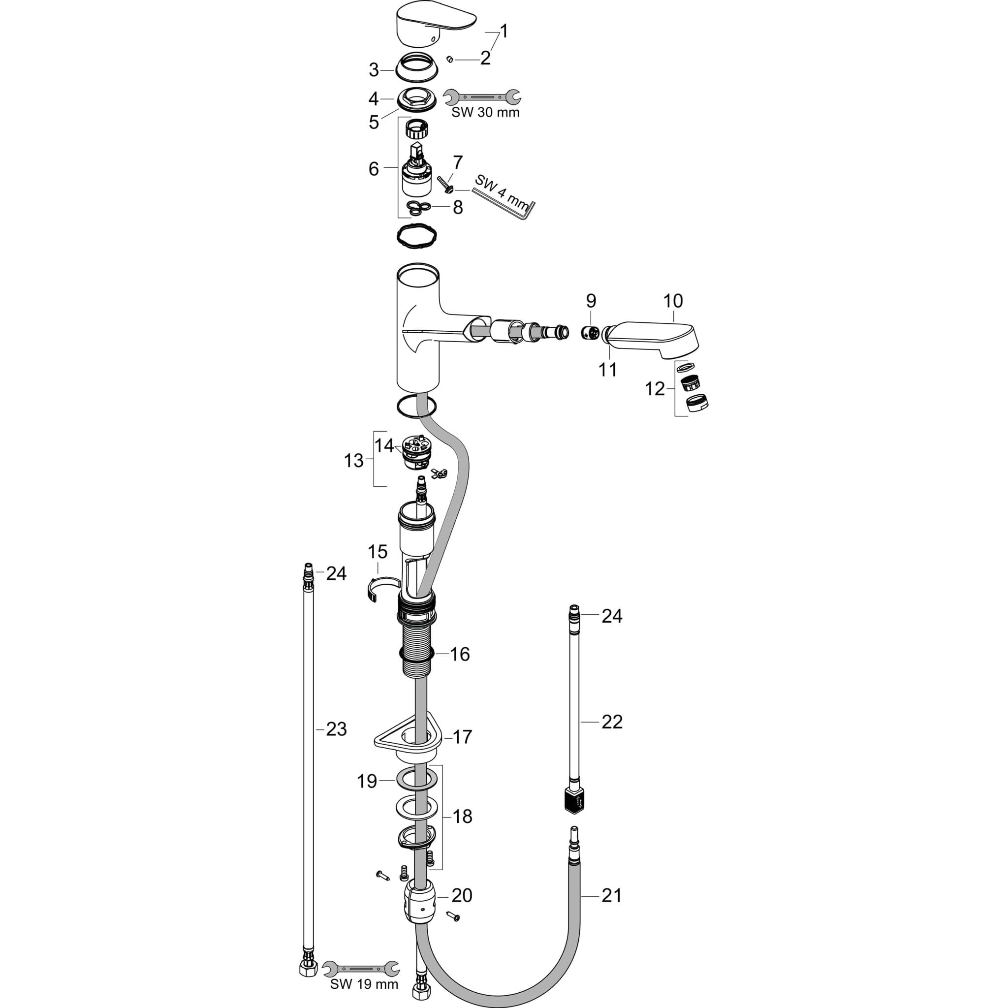 HANSGROHE Focus M42 Einhebel-Küchenmischer 150, EcoSmart, Ausziehauslauf, 1jet #71865000 - Chrom