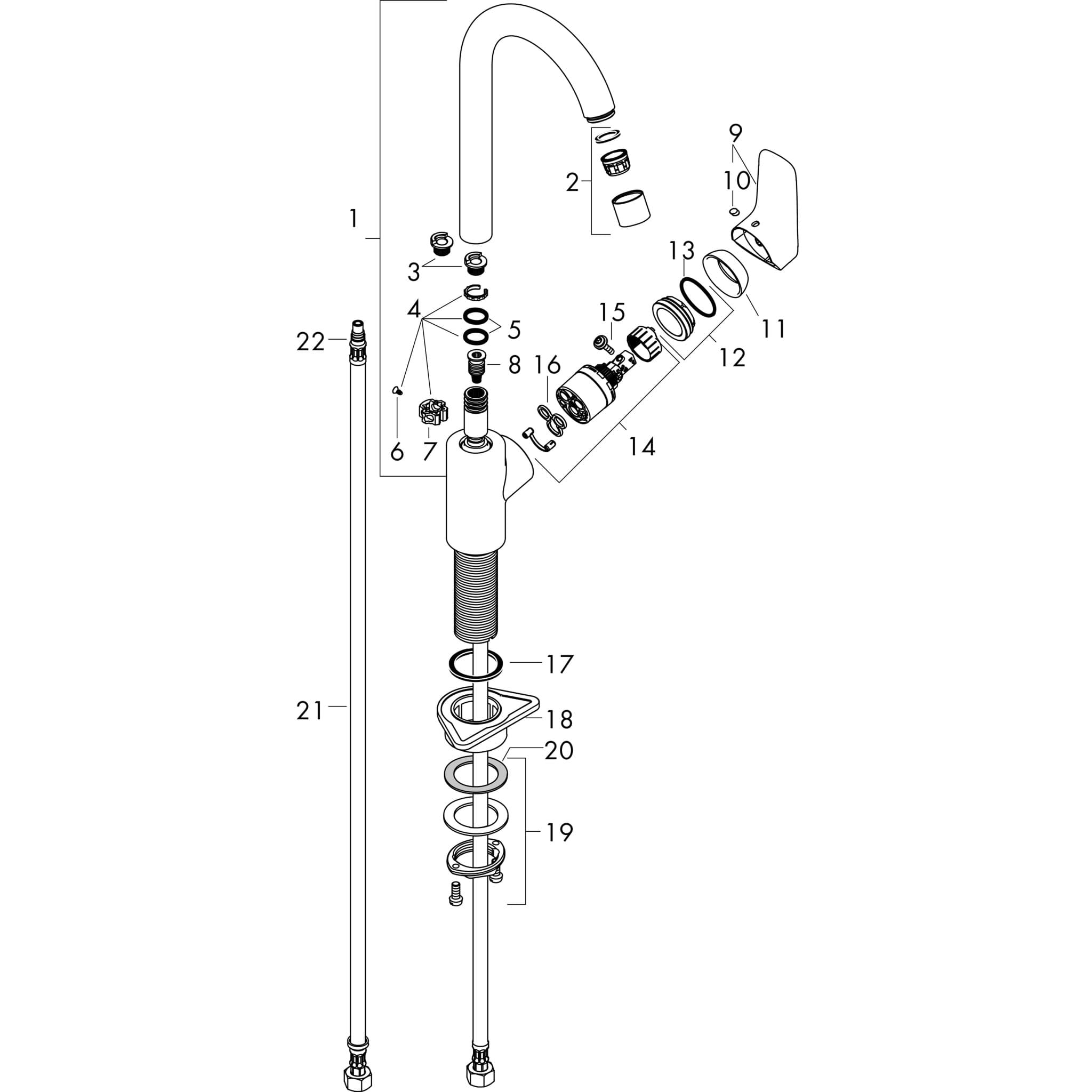 HANSGROHE Logis M31 Einhebel-Küchenmischer 260, EcoSmart, 1jet #71861000 - Chrom