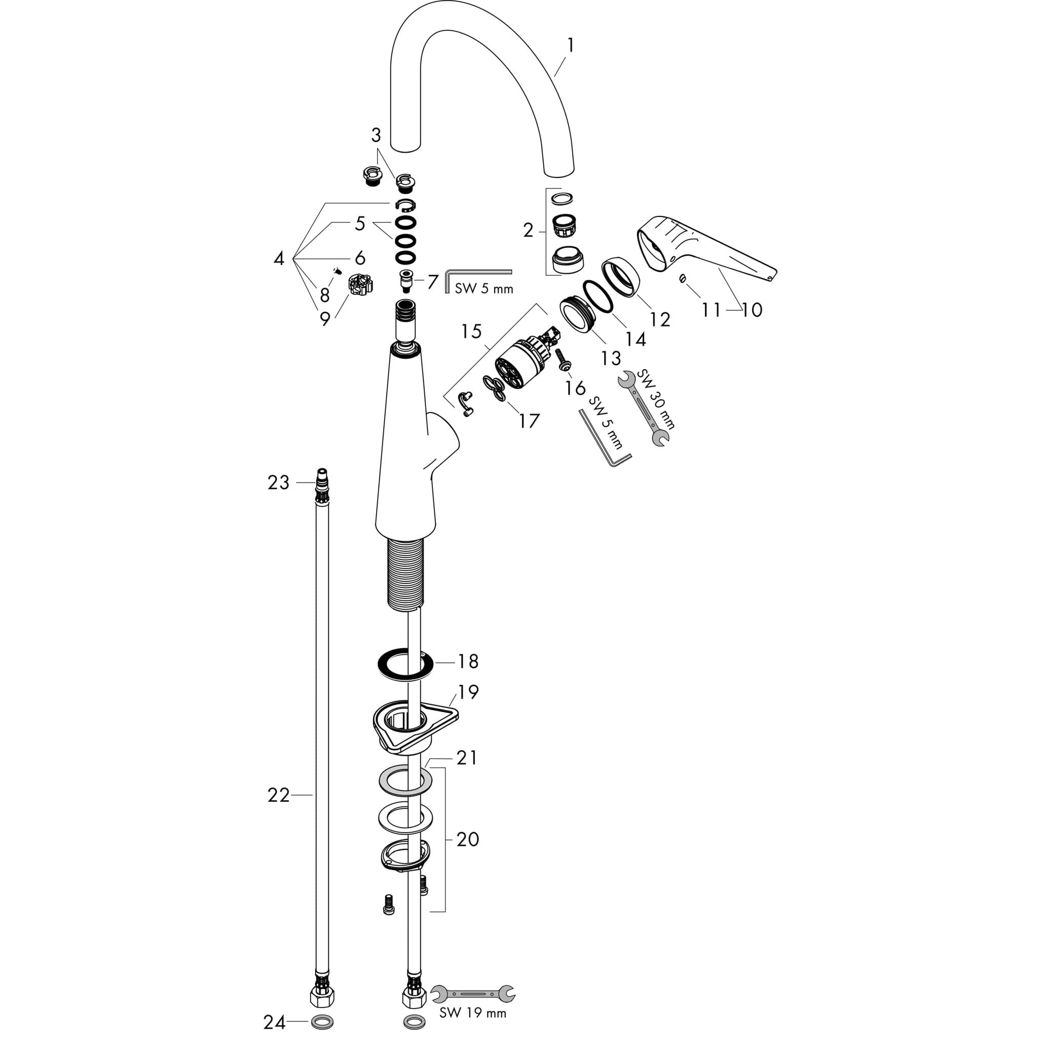 HANSGROHE Talis M51 Einhebel-Küchenmischer 260, EcoSmart, 1jet #72816000 - Chrom