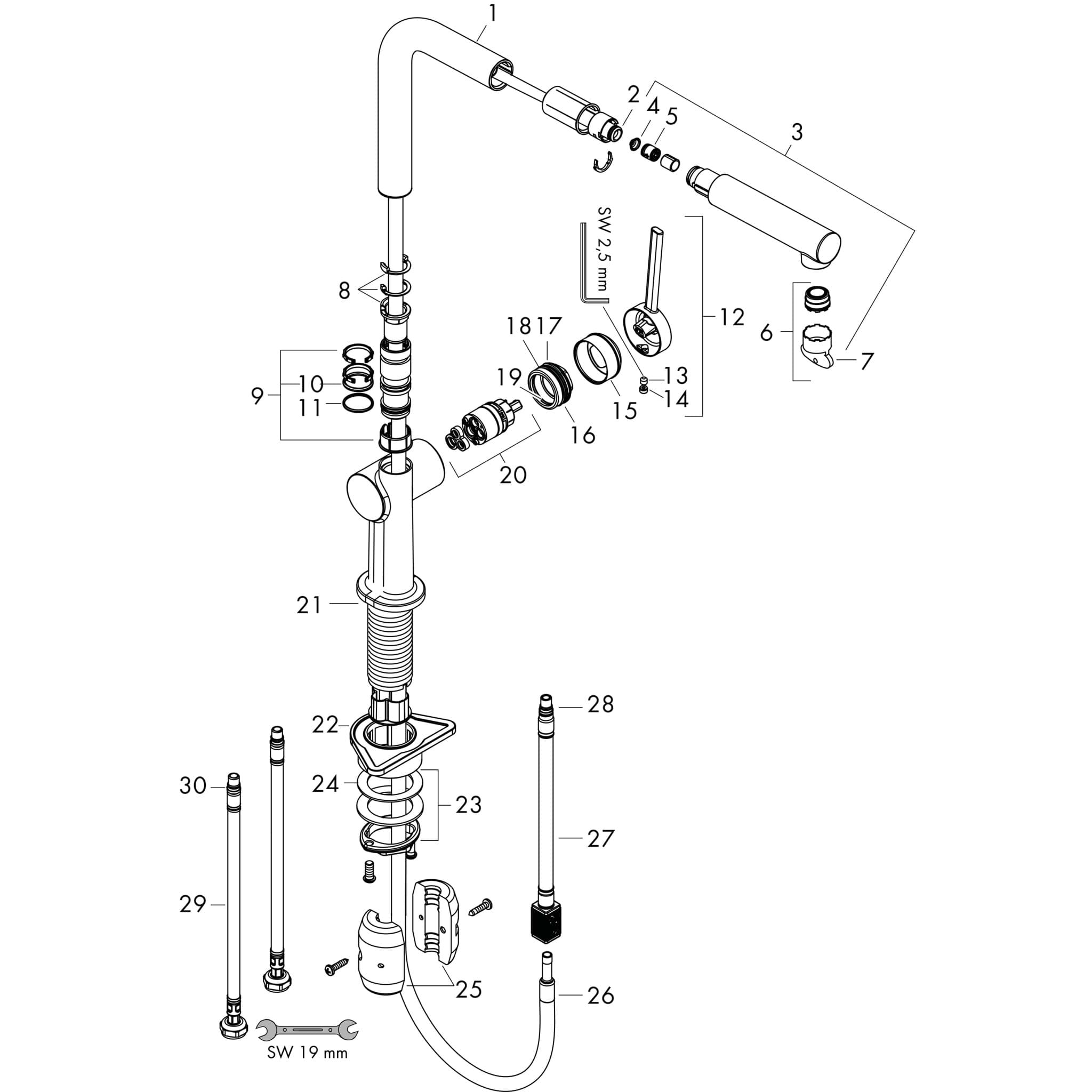 HANSGROHE Talis M54 Einhebel-Küchenmischer 270, EcoSmart, Ausziehauslauf, 1jet #72845670 - Mattschwarz