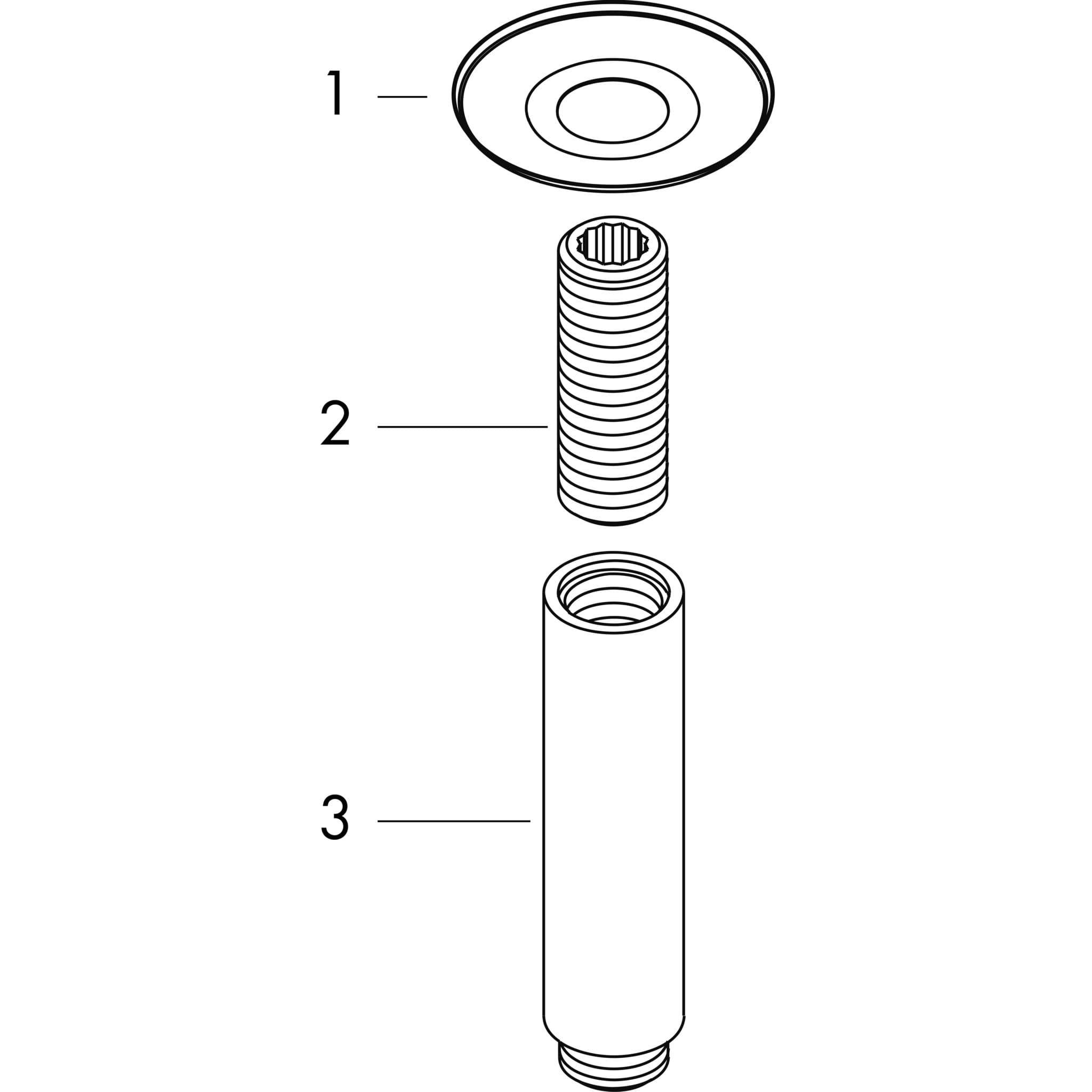 HANSGROHE Sanibel 5001 Deckenanschluss A18 rund DN15 (1/2") 100 mm Messing verchromt #26687000