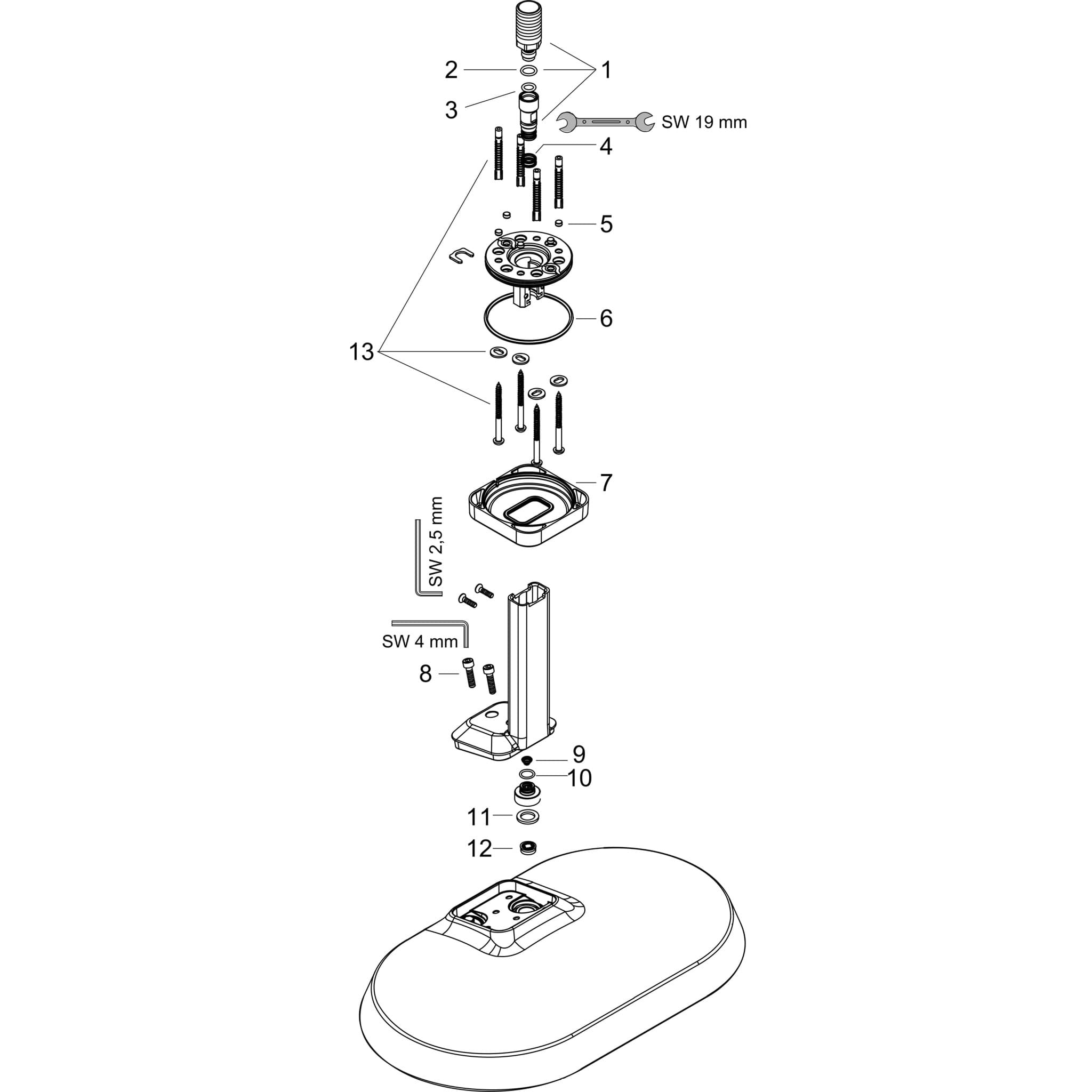 HANSGROHE AXOR ShowerSphere Kopfbrause 370/220 1jet mit Deckenanschluss #39760330 - Polished Black Chrome