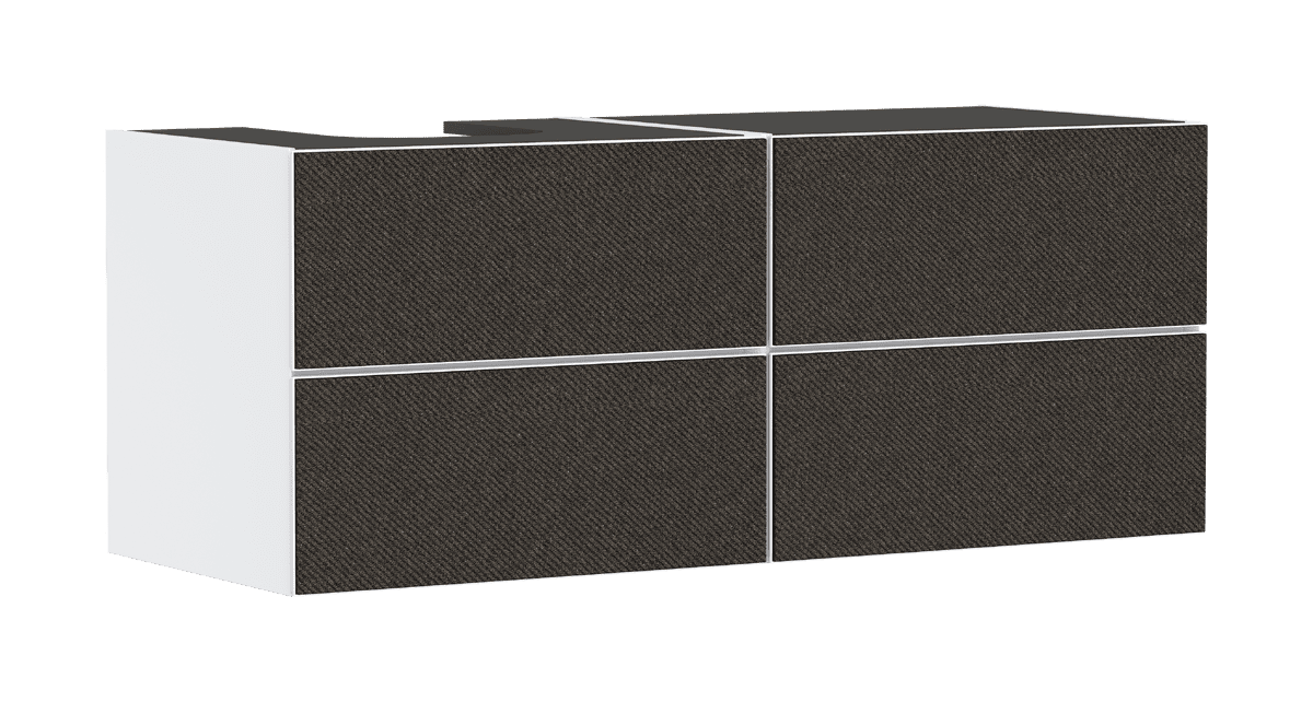 HANSGROHE Xevolos E Waschtischunterschrank Mattweiß 1370/550 mit 4 Schubkästen für Konsole mit Ausschnitt links #54236660 - Mattweiß