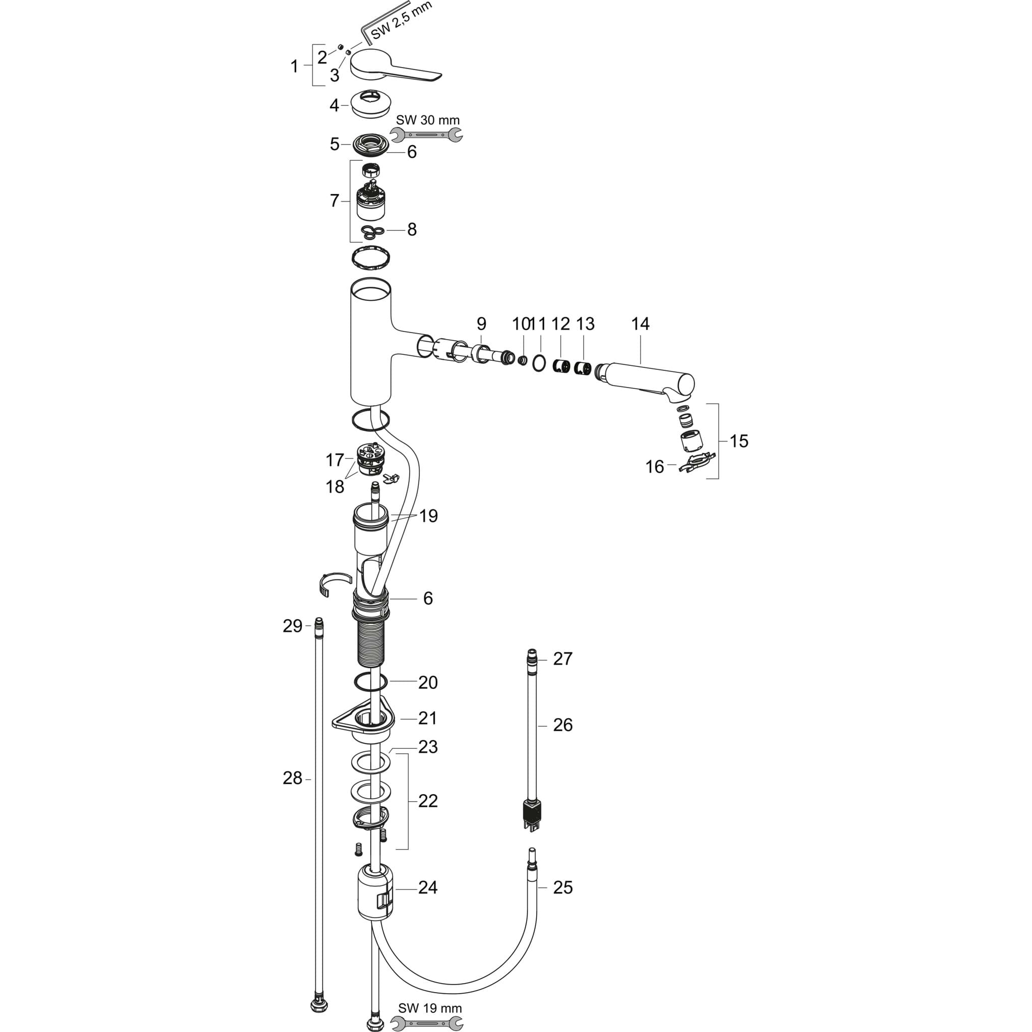 HANSGROHE Zesis M33 Einhebel-Küchenmischer 150, EcoSmart, Ausziehbrause, 2jet #74810000 - Chrom