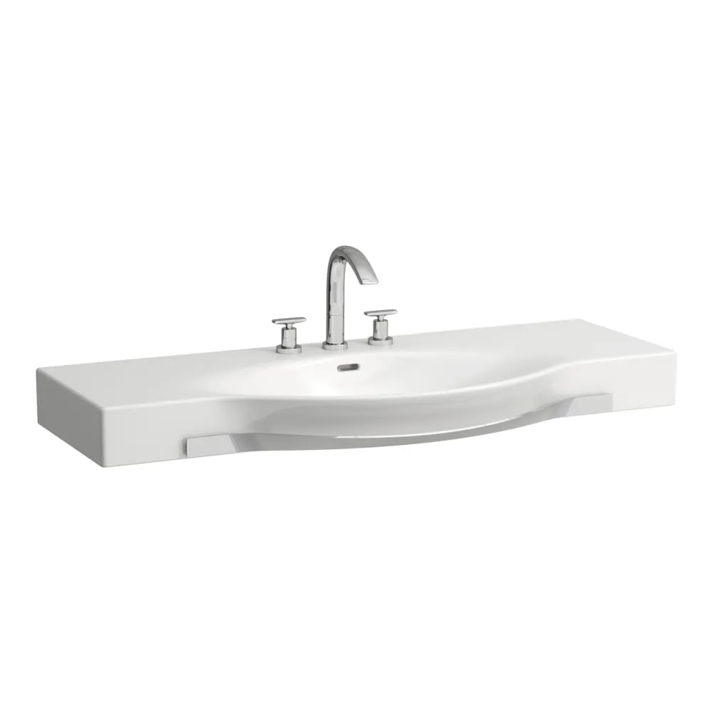 LAUFEN PALACE Möbelwaschtisch, schneidbar beidseitig bis 900 mm, einseitig bis 1050 mm, mit verchromtem Handtuchhalter 1200 x 510 x 110 mm #H8127040001351 - 000 - Weiß