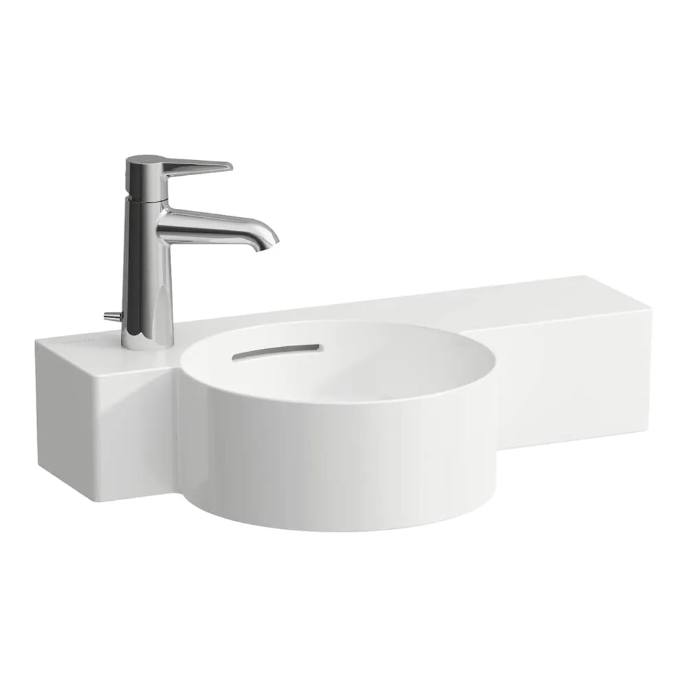 LAUFEN VAL Handwaschbecken rund, Ablage rechts, schneidbar bis 430 mm 550 x 315 x 115 mm #H8152837578131 - 000 - Weiß