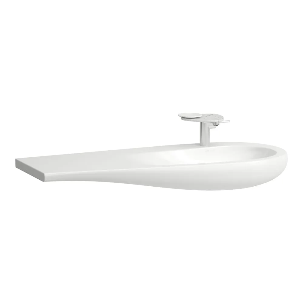 LAUFEN ILBAGNOALESSI Möbelwaschtisch, Ablage links, mit verdecktem Überlauf, inkl. Ablaufventil mit Ventilabdeckung Keramik 1200 x 500 x 165 mm #H8149744001041 - 400 - Weiẞ LCC (LAUFEN Clean Coat)