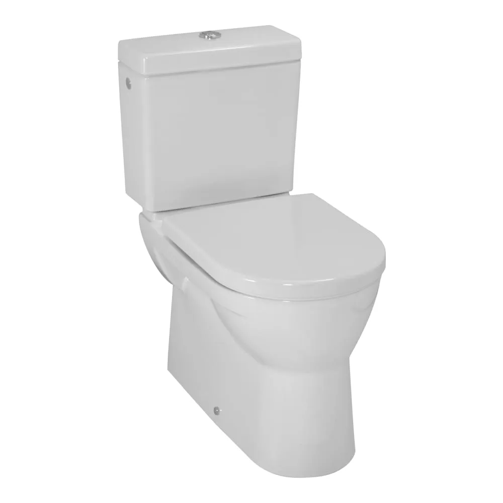 LAUFEN PRO Stand-WC-Kombination, Flachspüler, mit Spülrand, Abgang waagerecht oder senkrecht 670 x 360 x 420 mm #H8249590370001 - 000 - Weiß