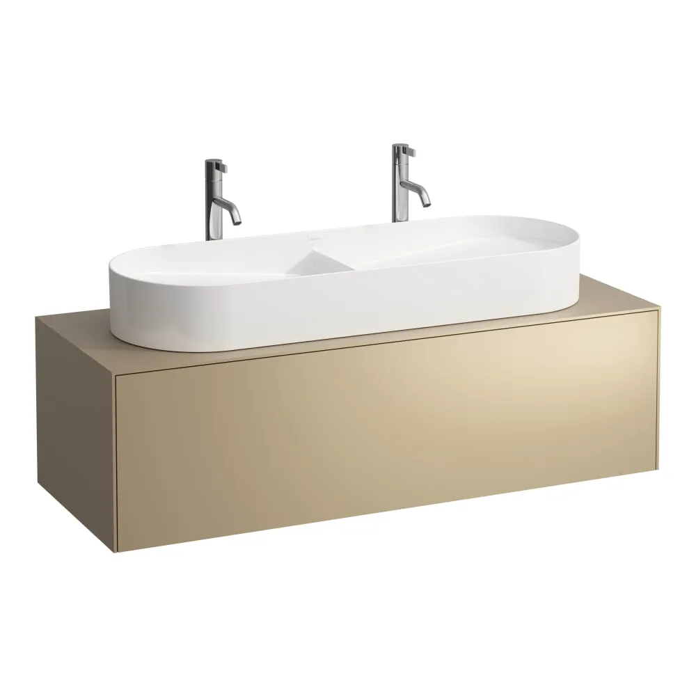LAUFEN SONAR Schubladenelement, 1 Schublade, passend zu Doppelwaschtisch-Schalen H812348, H812349, Ausschnitt Mitte 1175 x 455 x 340 mm #H4054710341701 - 040 - Gold (lackiert)