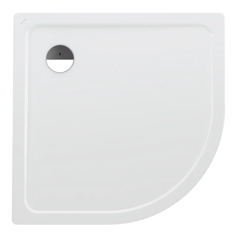 LAUFEN PLATINA Viertelkreis Duschwanne, Stahl emailliert (3,5mm), Radius 550mm, extra flach (30mm) 1000 x 1000 x 30 mm #H2150097570401 - 000 - Weiß