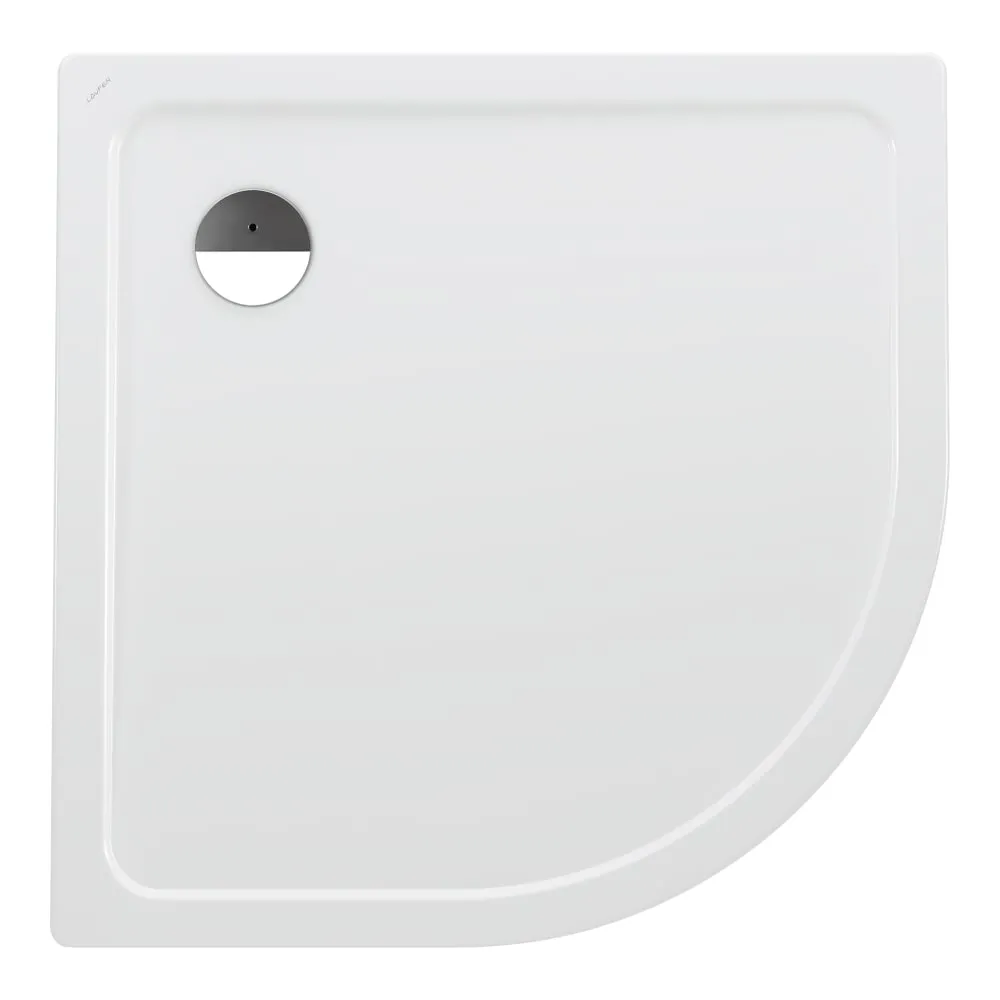 LAUFEN PLATINA Viertelkreis Duschwanne, Stahl emailliert (3,5mm), Radius 550mm, extra flach (30mm) 900 x 900 x 30 mm #H2150086000401 - 000 - Weiß