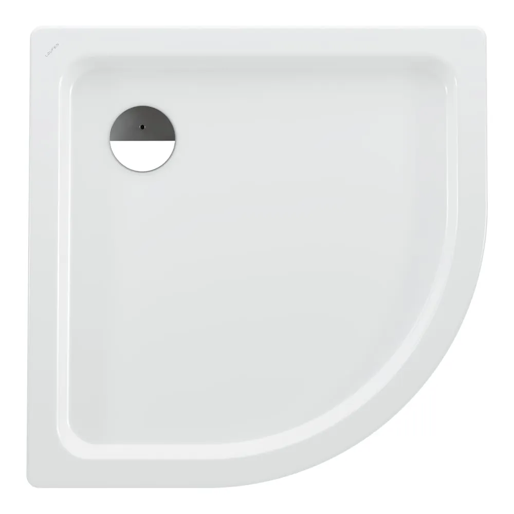 LAUFEN PLATINA Viertelkreis Duschwanne, Stahl emailliert (3,5mm), Radius 550mm, flach (65mm) 900 x 900 x 30 mm #H2150187570401 - 000 - Weiß