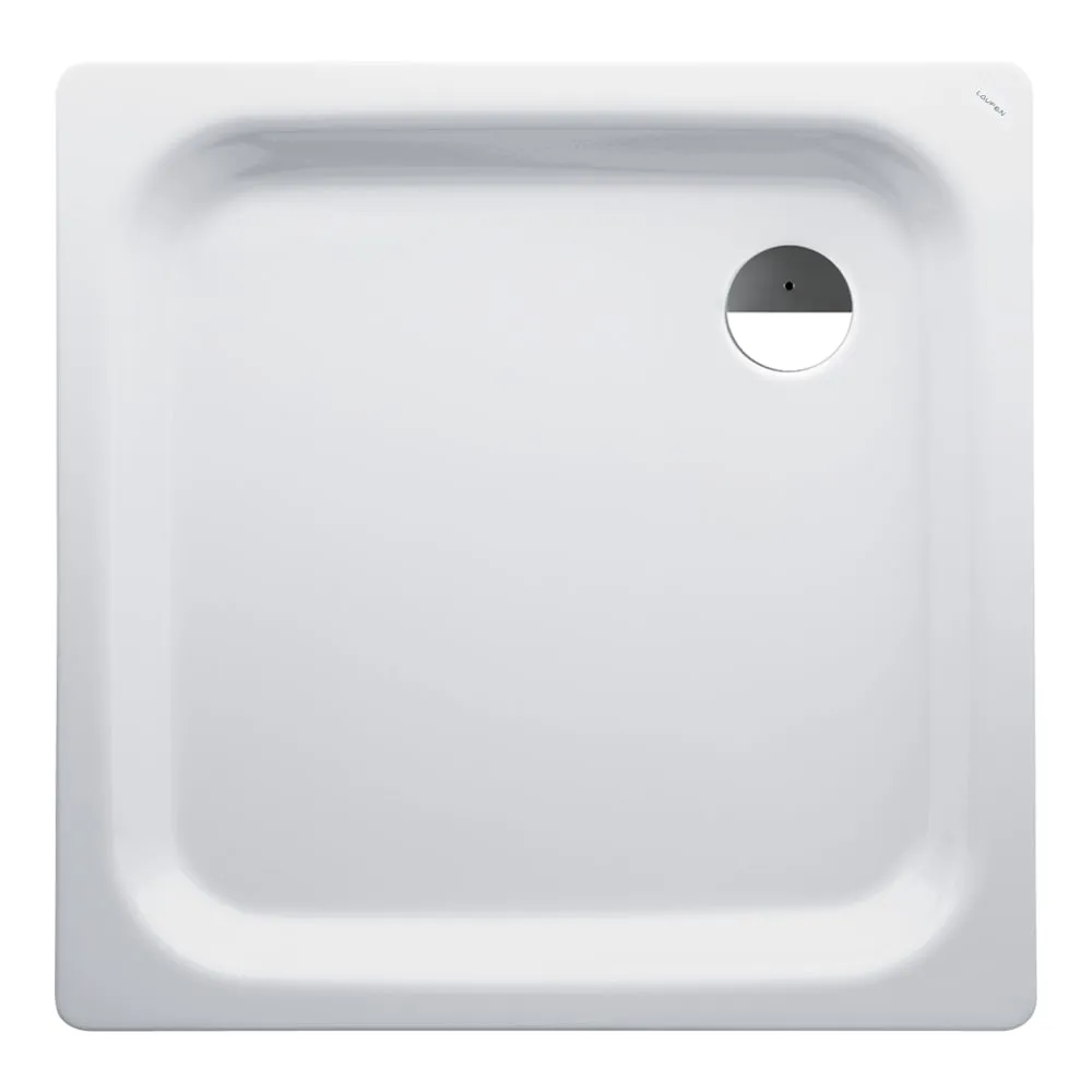 LAUFEN PLATINA Duschwanne, quadratisch, Stahl emailliert (3,5mm), flach (65mm) 900 x 900 x 30 mm #H2150126000401 - 000 - Weiß