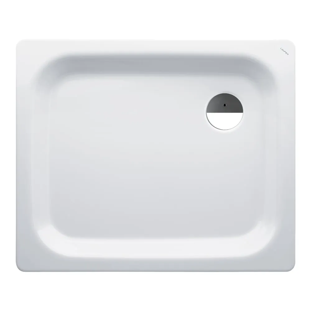 LAUFEN PLATINA Duschwanne, rechteckig, Stahl emailliert (3,5mm), flach (65mm) 900 x 750 x 30 mm #H2150136000401 - 000 - Weiß