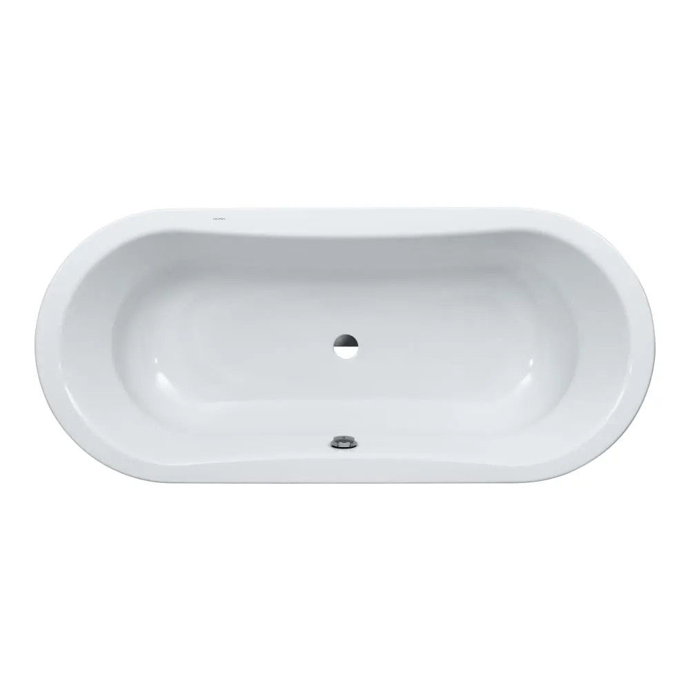 LAUFEN THALLIUM Badewanne, oval, Einbauversion, mit Mittelablauf, Stahl emailliert (3 mm) 1800 x 800 x 420 mm #H2250800000401 - 000 - Weiß