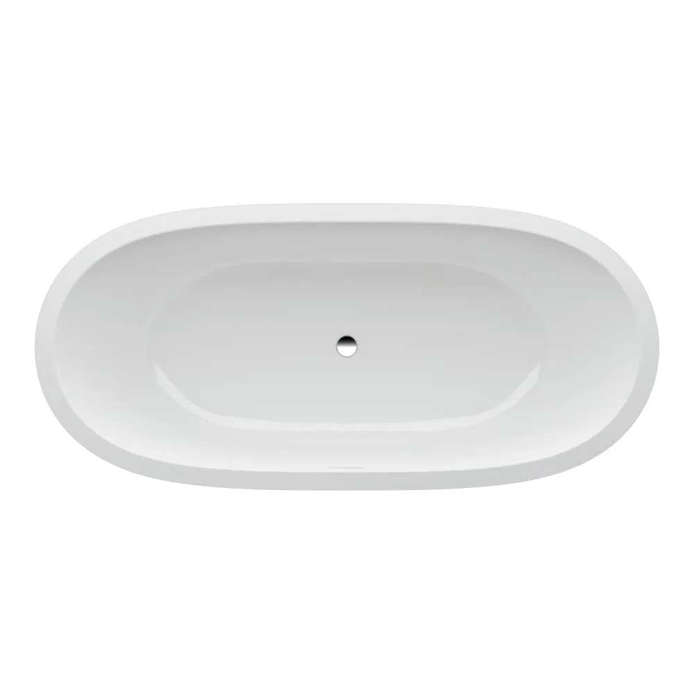 LAUFEN ILBAGNOALESSI Badewanne, aus Mineralgusswerkstoff Sentec, Einbauversion, mit Mittelablauf, mit Fußgestell, mit/ohne Unterwasserbeleuchtung, mit/ohne Luftdüsen 1780 x 820 x 460 mm #H2459710006051 - 000 - Weiß