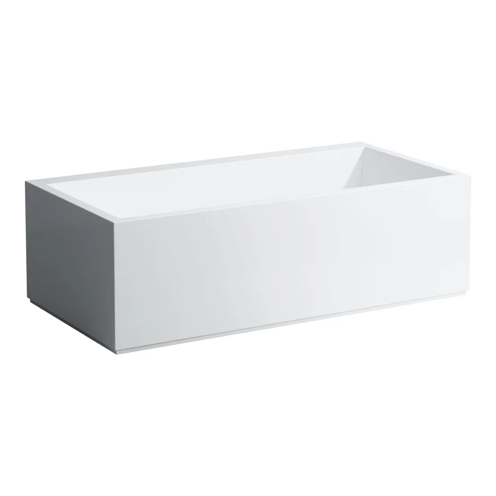 LAUFEN Kartell LAUFEN Freistehende Badewanne, aus Mineralgusswerkstoff Sentec, mit Armaturenbank in Längsrichtung rechts, mit Überlaufspalt, mit Hubsystem 1700 x 860 x 540 mm #H2233320006161 - 000 - Weiß