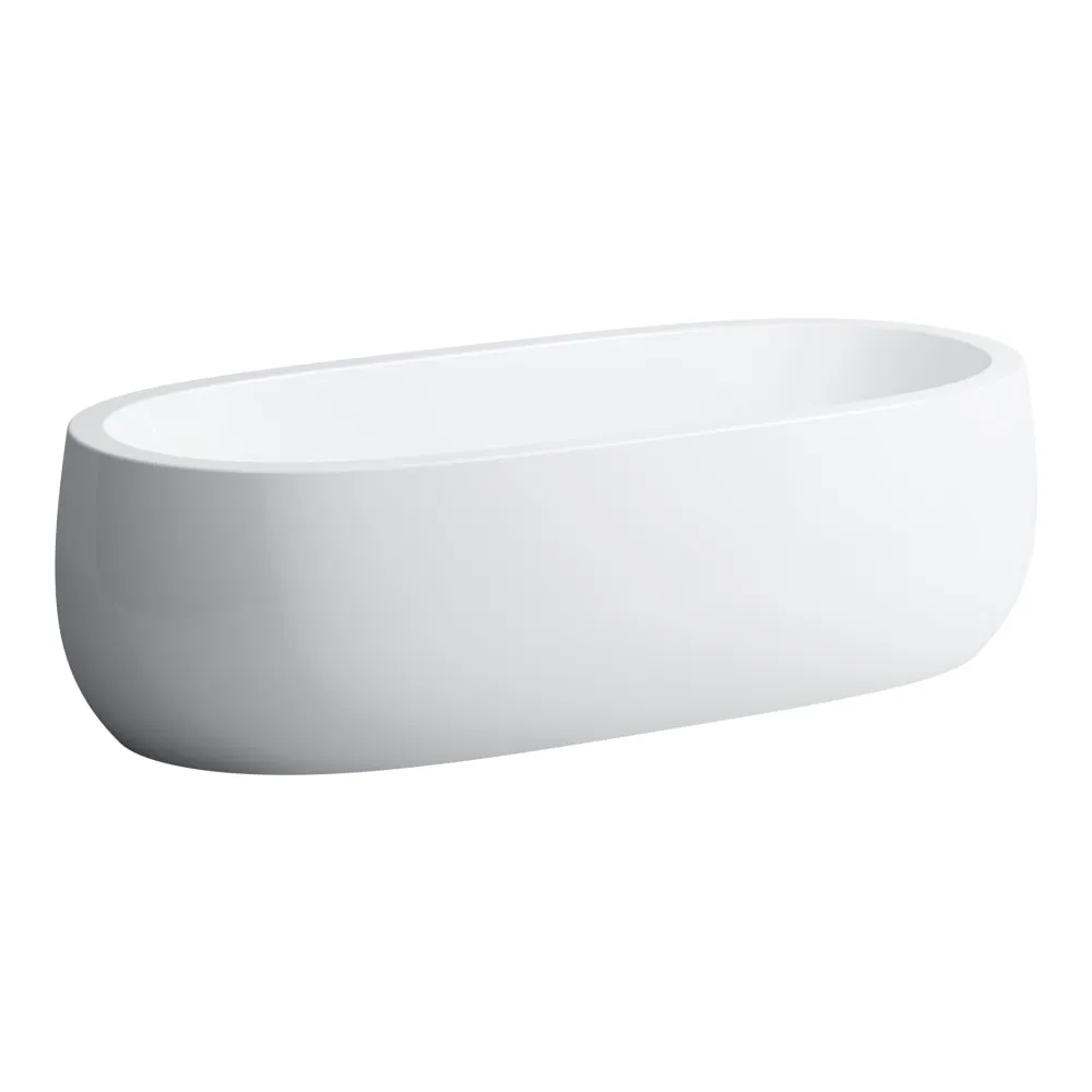 LAUFEN ILBAGNOALESSI Freistehende Badewanne, aus Mineralgusswerkstoff Sentec, mit Mittelablauf, mit Montagerahmen, mit/ohne Unterwasserbeleuchtung, mit/ohne Luftdüsen 1830 x 870 x 530 mm #H2459720006151 - 000 - Weiß