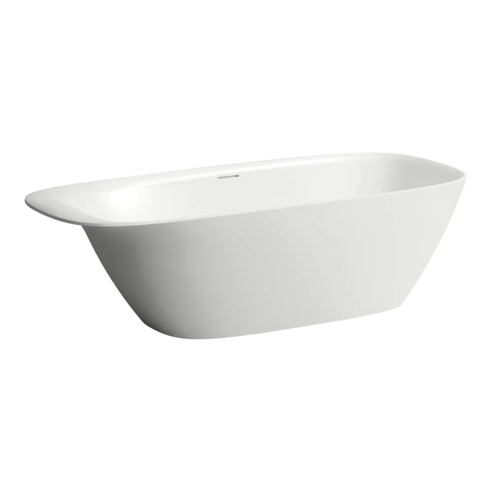LAUFEN INO Freistehende Badewanne, aus Mineralgusswerkstoff Sentec, mit integrierter Kopfstütze 1800 x 800 x 520 mm #H2303020000001 - 000 - Weiß
