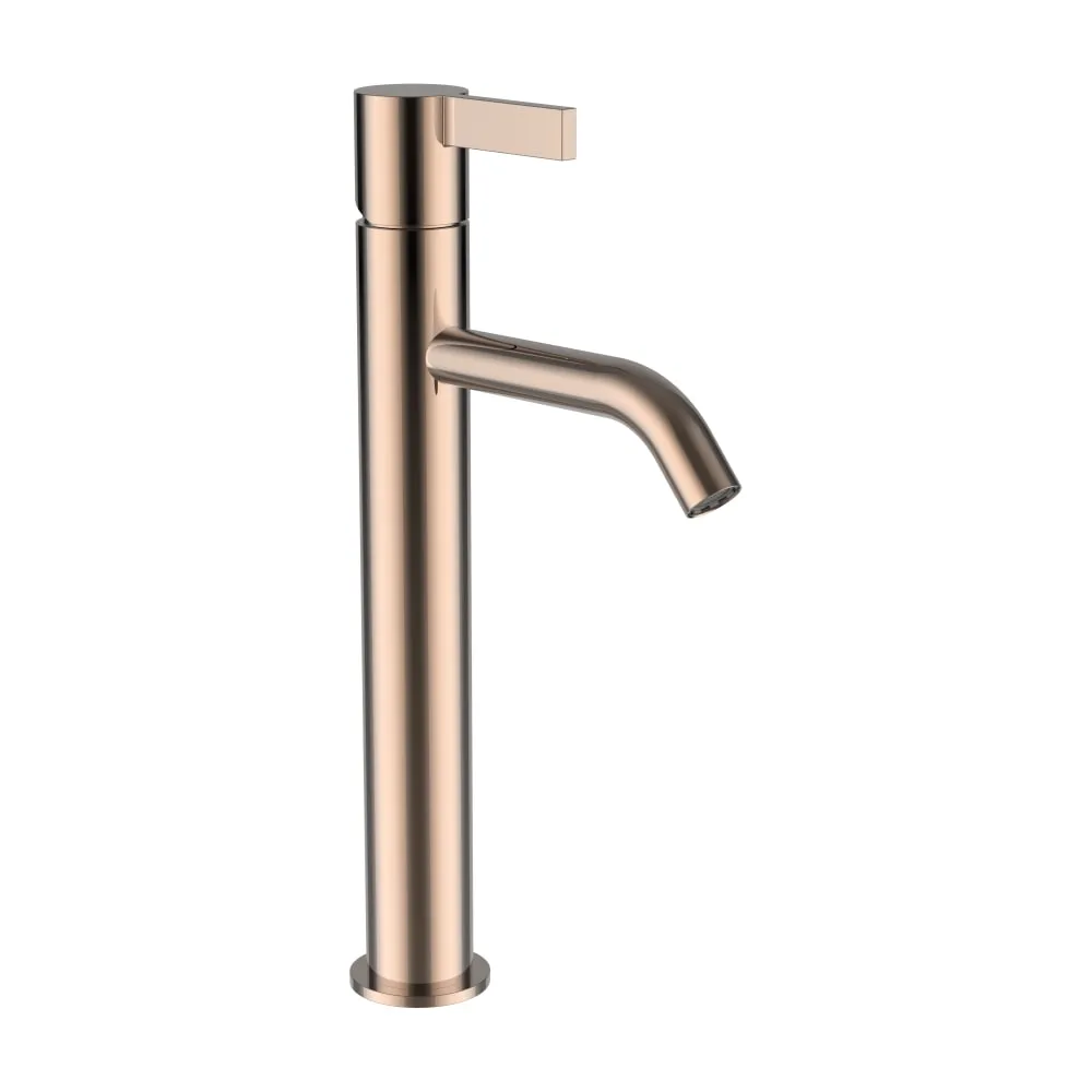LAUFEN Kartell LAUFEN Standsäulen-Waschtischmischer, Ausladung 125 mm, Festauslauf, ohne Ablaufventil, PVD Rosegold #H3113380821201
