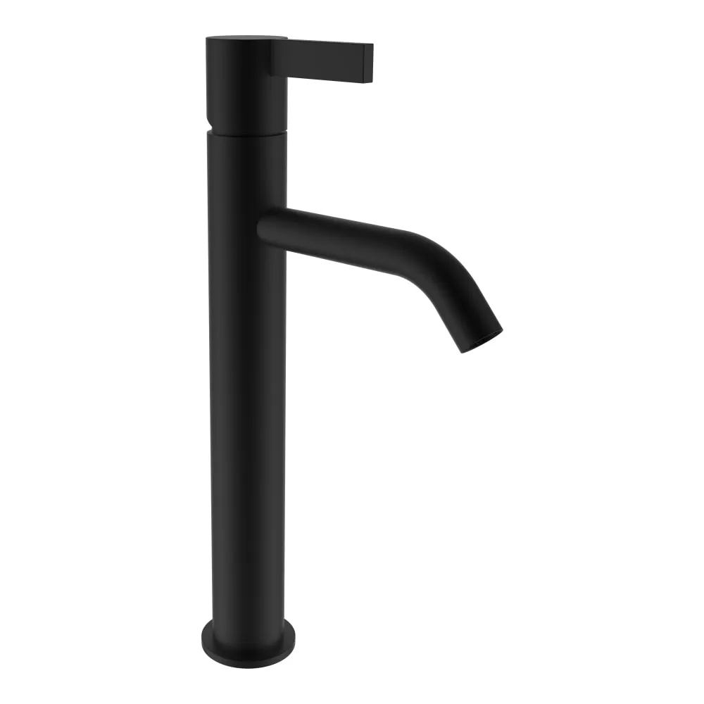 LAUFEN Kartell LAUFEN Standsäulen-Waschtischmischer, Ausladung 125 mm, Festauslauf, ohne Ablaufventil, PVD Titanschwarz matt #H3113380811201