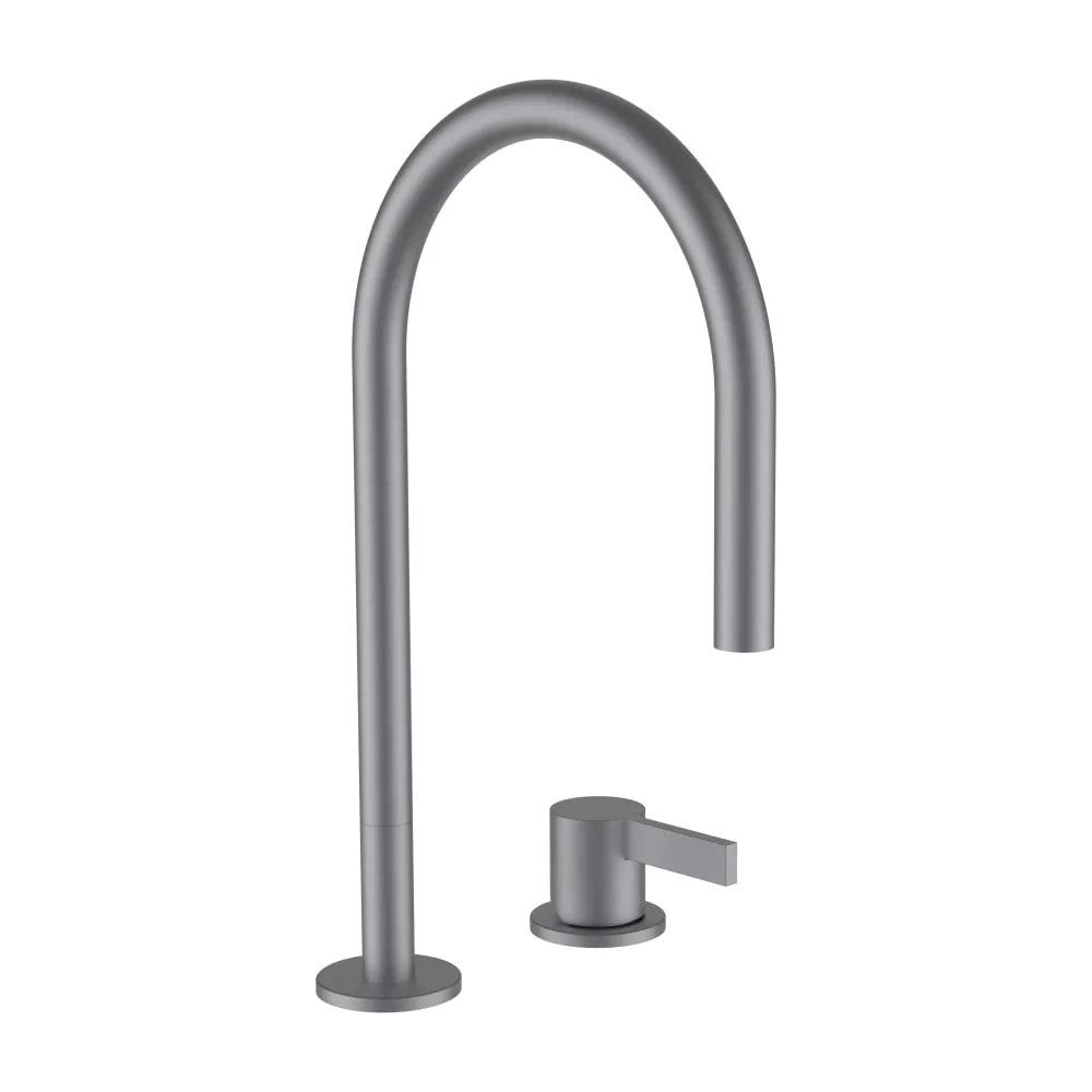 LAUFEN Kartell LAUFEN 2-Loch Waschtischmischer, Ausladung 166 mm, Schwenkauslauf, ohne Ablaufventil, PVD inox look #H3113320902201
