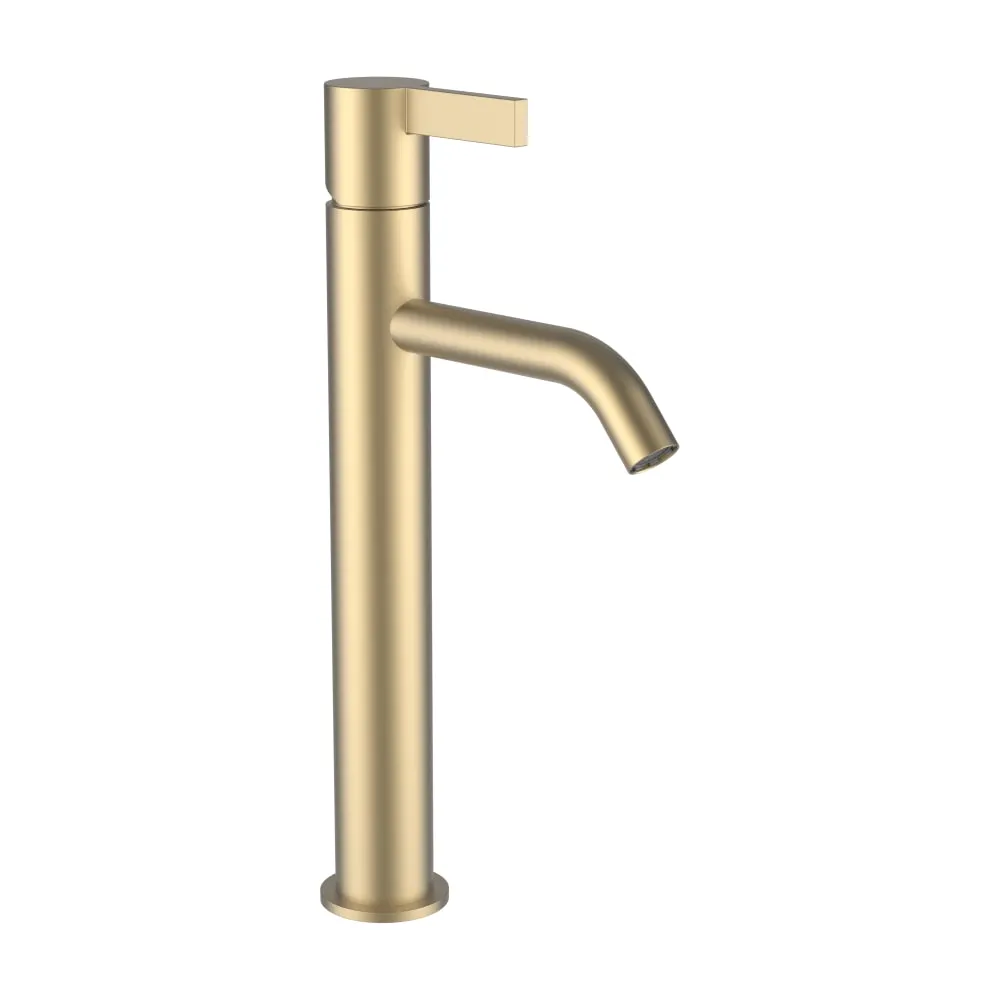 LAUFEN Kartell LAUFEN Standsäulen-Waschtischmischer, Ausladung 125 mm, Festauslauf, ohne Ablaufventil, PVD Blassgold matt #H3113380831201