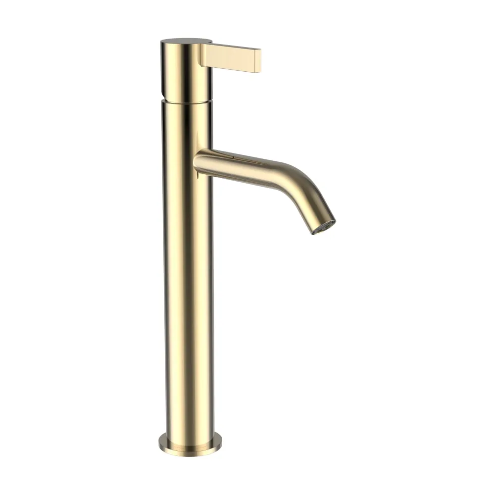 LAUFEN Kartell LAUFEN Standsäulen-Waschtischmischer, Ausladung 125 mm, Festauslauf, ohne Ablaufventil, PVD Gold #H3113380011201