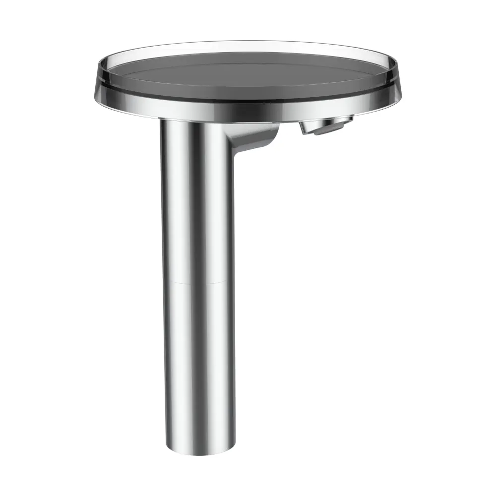 LAUFEN Kartell LAUFEN Standsäulen-Waschtischmischer, Ausladung 110 mm, Festauslauf, ohne Ablaufventil, mit Disc Ablageschale Kristallklar (Ablageschale in 7 weiteren Farben erhältlich) #H3113380041101