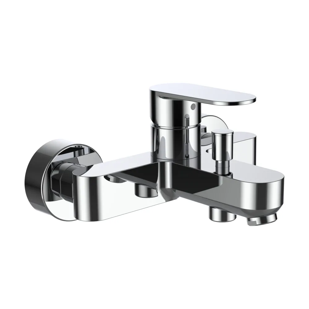 LAUFEN NEJA Bademischer, Anschlussdistanz 134-166 mm, Ausladung 160 mm, Festauslauf, mit Verschraubungen, ohne Zubehör, Chrom #H3215170044001