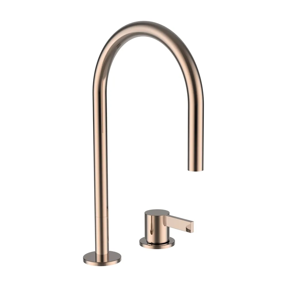 LAUFEN Kartell LAUFEN 2-Loch Waschtischmischer, Ausladung 166 mm, Schwenkauslauf, ohne Ablaufventil, PVD Rosegold #H3113320822201