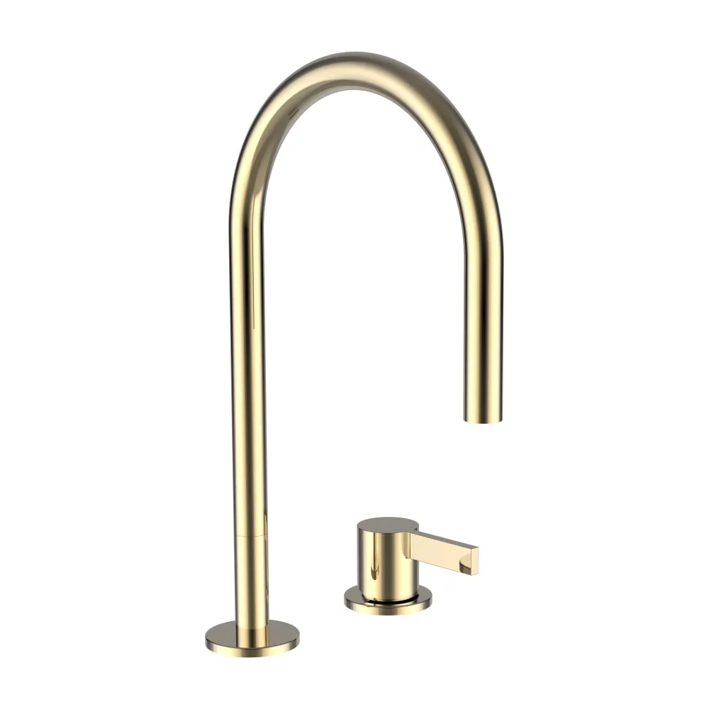 LAUFEN Kartell LAUFEN 2-Loch Waschtischmischer, Ausladung 166 mm, Schwenkauslauf, ohne Ablaufventil, PVD Gold #H3113320012201