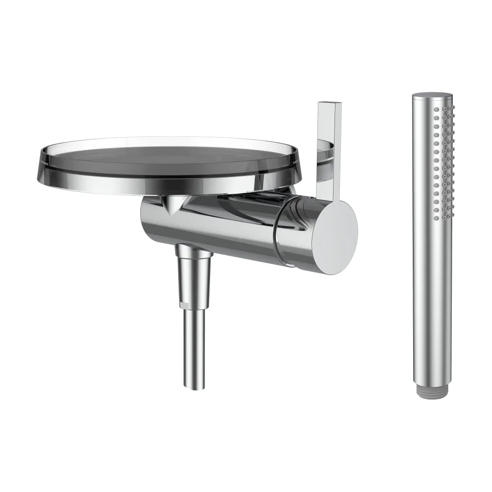 LAUFEN Kartell LAUFEN Duschenmischer zu Simibox 1-Point, mit Kunststoffschlauch 1800 mm, mit Handbrause TwinStick, mit Disc Ablageschale Kristallklar (Ablageschale in 7 weiteren Farben erhältlich) #H3313390041411