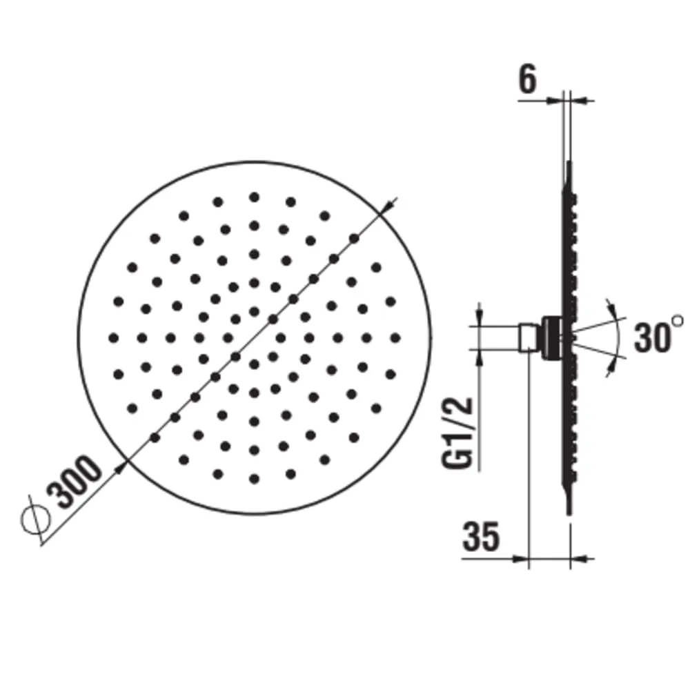 LAUFEN BRAUSEPROGRAMM Kopfbrause, Ø 300 mm, rund, mit RubiClean, PVD Rosegold #H3679810822321