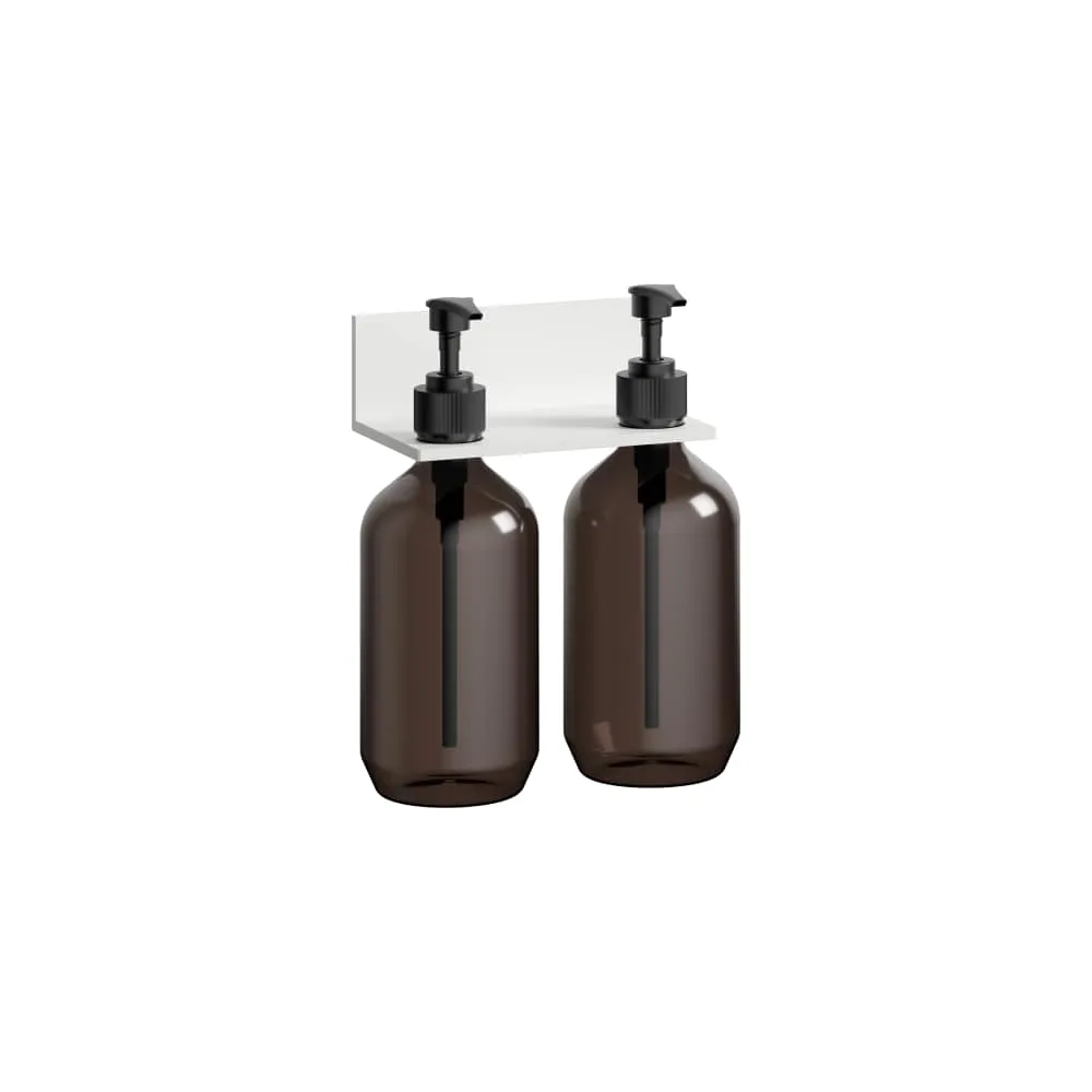 LAUFEN ASSIST Ablage 134 mm, Aluminium, Ausschnitt Lotionspender 2-fach, inklusive Befestigungsset, zwei Kunstoffflaschen 166 x 101 x 196 mm #H383AS04500001 - 268 - Weiß matt