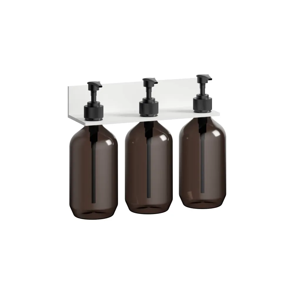 LAUFEN ASSIST Ablage 225 mm, Aluminium, Ausschnitt Lotionspender 3-fach, inklusive Befestigungsset, 3 Kunstoffflaschen 257 x 101 x 196 mm #H383AS14500001 - 268 - Weiß matt