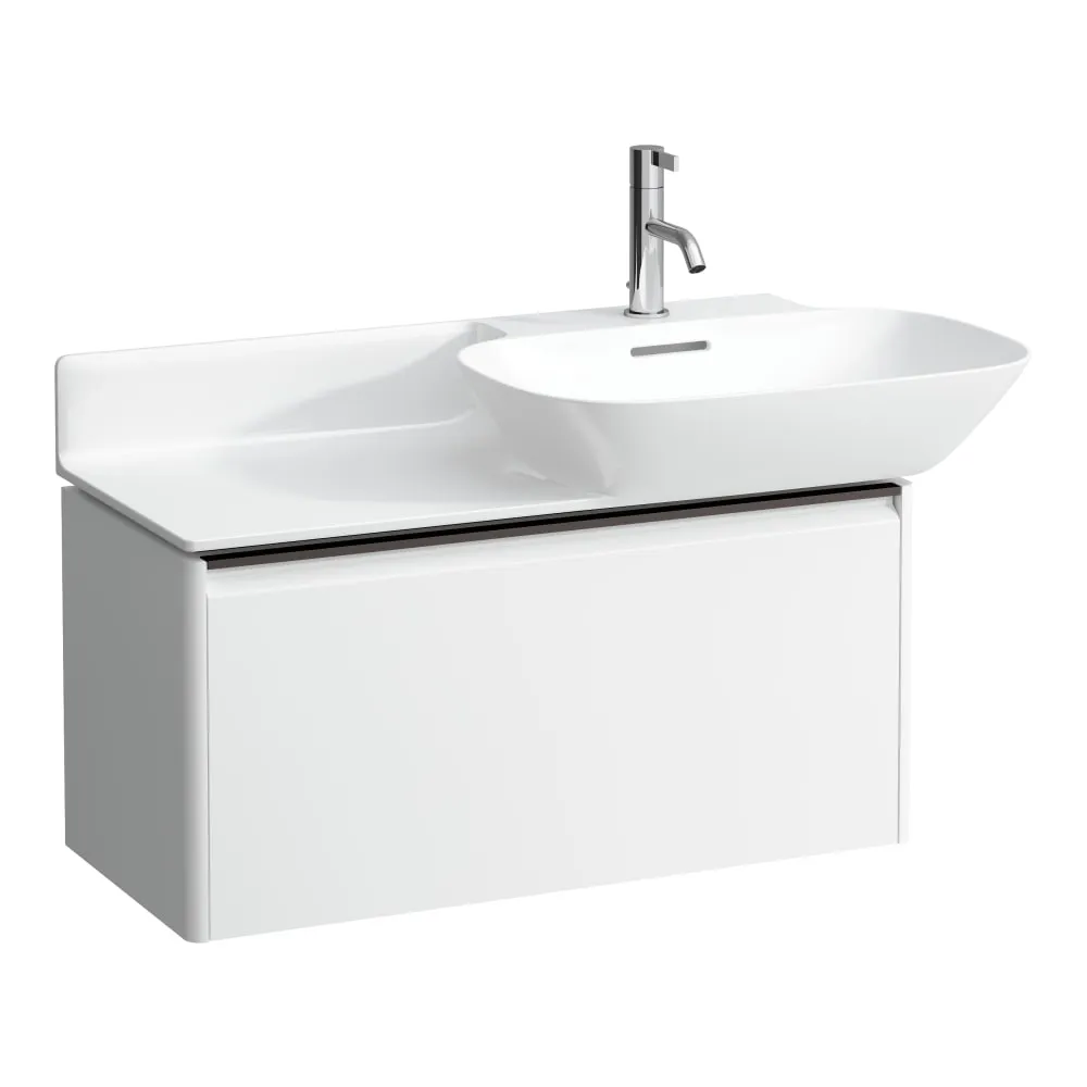 LAUFEN BASE Waschtischunterbau, 1 Schublade, mit Griff Aluminium schwarz, passend zu Möbelwaschtischen H813301, H813302 770 x 350 x 360 mm #H4030031109991 - 260 - Weiß matt