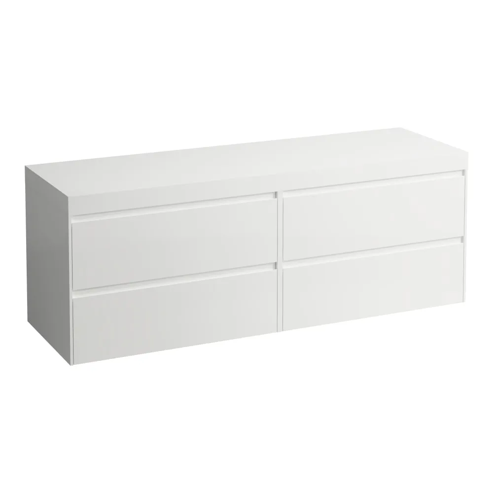 LAUFEN LANI Modular 1600, Waschtischplatte 65 mm (.260 Weiß matt), ohne Ausschnitt, 4 Schubladen: Element 800 + Element 800 1570 x 495 x 580 mm #H4045901129991 - 260 - Weiß matt