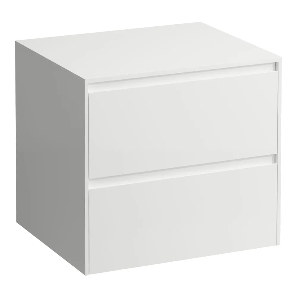LAUFEN LANI Schubladenelement 600, 2 Schubladen, ohne Ausschnitt, Abdeckplatte 12 mm 585 x 495 x 525 mm #H4043001122601 - 260 - Weiß matt