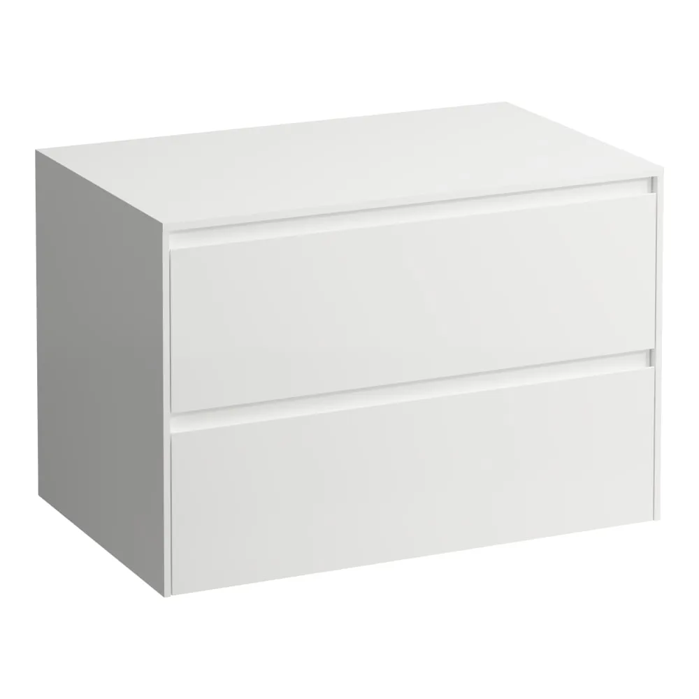 LAUFEN LANI Schubladenelement 800, 2 Schubladen, ohne Ausschnitt, Abdeckplatte 12 mm 785 x 495 x 525 mm #H4043101122661 - 260 - Weiß matt