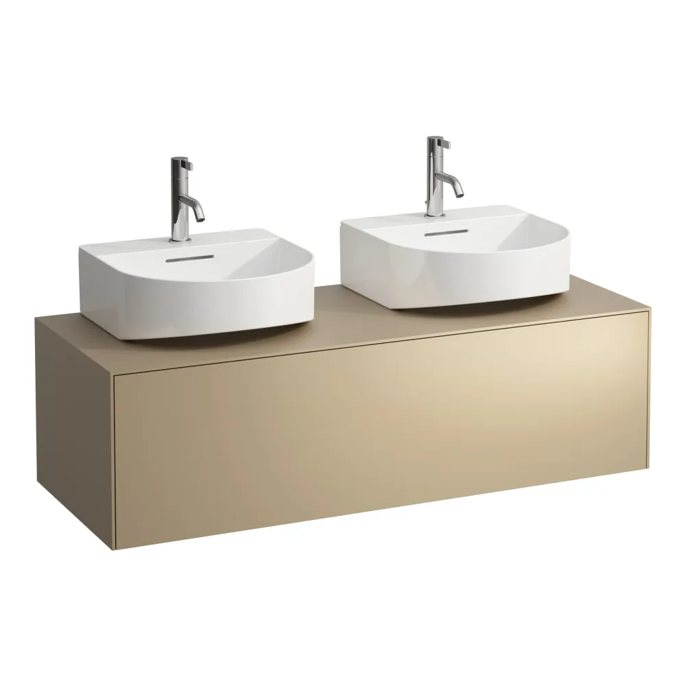 LAUFEN SONAR Schubladenelement, 1 Schublade, passend zu Aufsatzhandwaschbecken H816341, Ausschnitt links und rechts 1175 x 455 x 340 mm #H4054540340411 - 040 - Gold (lackiert)