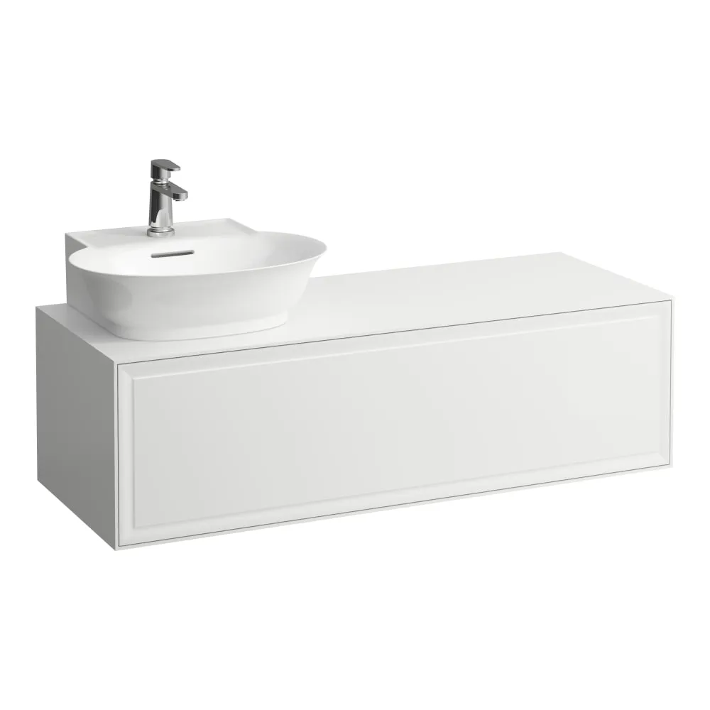 LAUFEN THE NEW CLASSIC Schubladenelement 1200, 1 Schublade, Ausschnitt links, passend zu Aufsatzhandwaschbecken H816852 1175 x 455 x 345 mm #H4060850856271 - 170 - Weiß matt